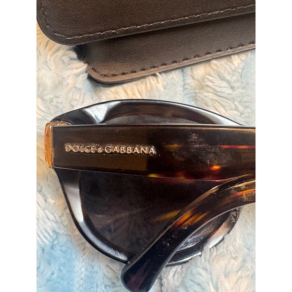 Dolce & Gabbana 6052 Wraparound Sunglasses Brown Tortoise Y2K Italy 135